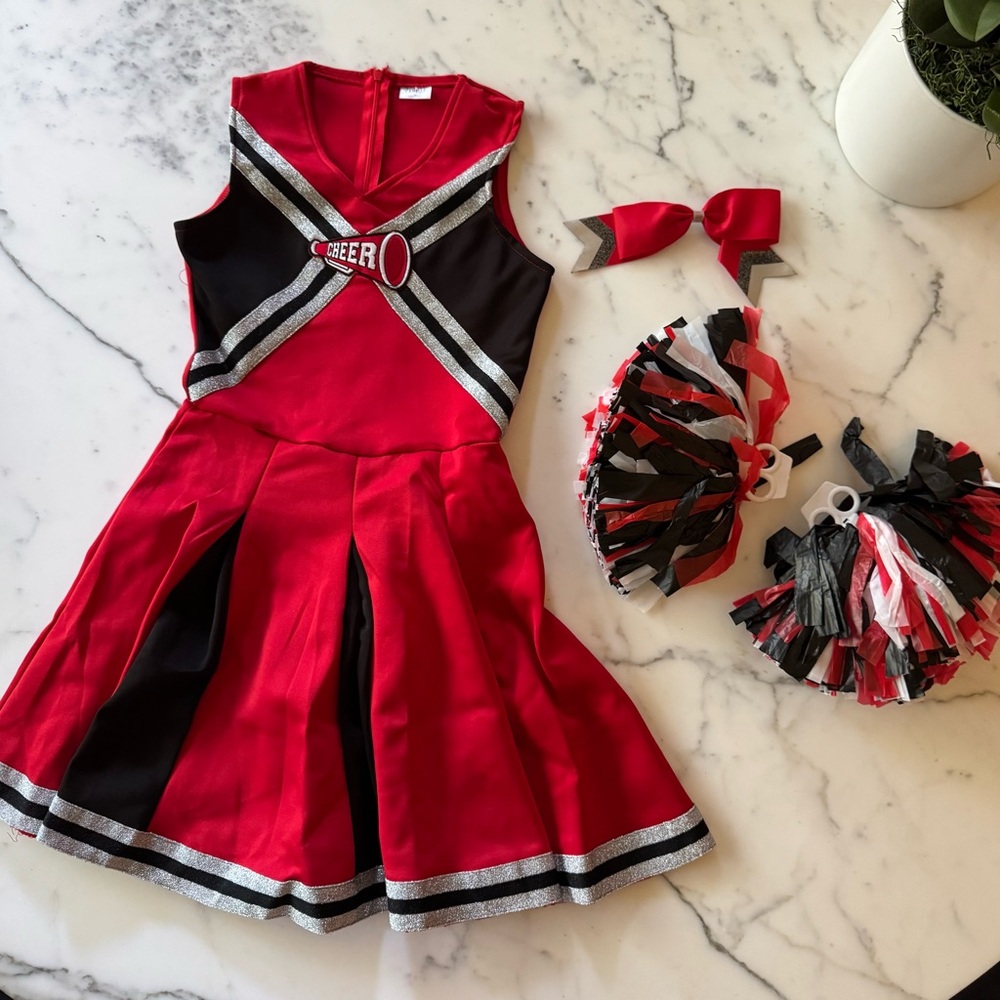 Spirit Cheerleader Outfit - Red & Black Accents Child XL